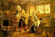 J.F. Hockert tomte mattes hustru gommer gustaf vasa for danska spejare oil painting